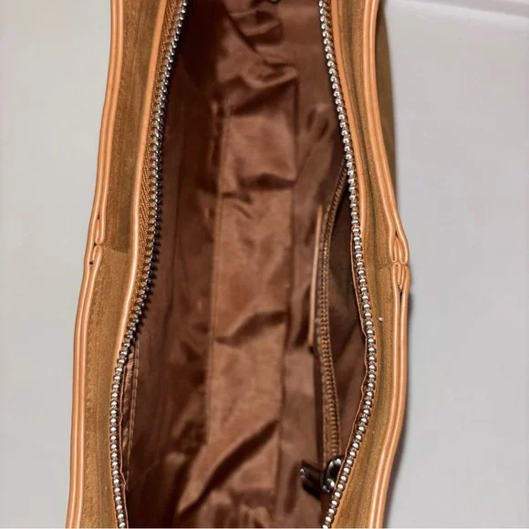 Melie Bianco Brown Suede Star & Stud Shoulder Bag - Picture 7 of 11